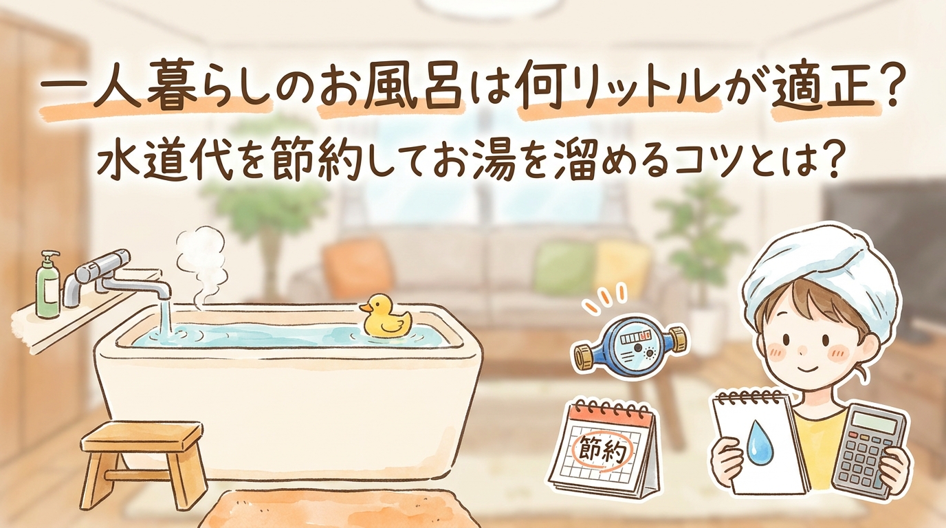 一人暮らしのお風呂は何リットルが適正？水道代を節約してお湯を溜めるコツとは？