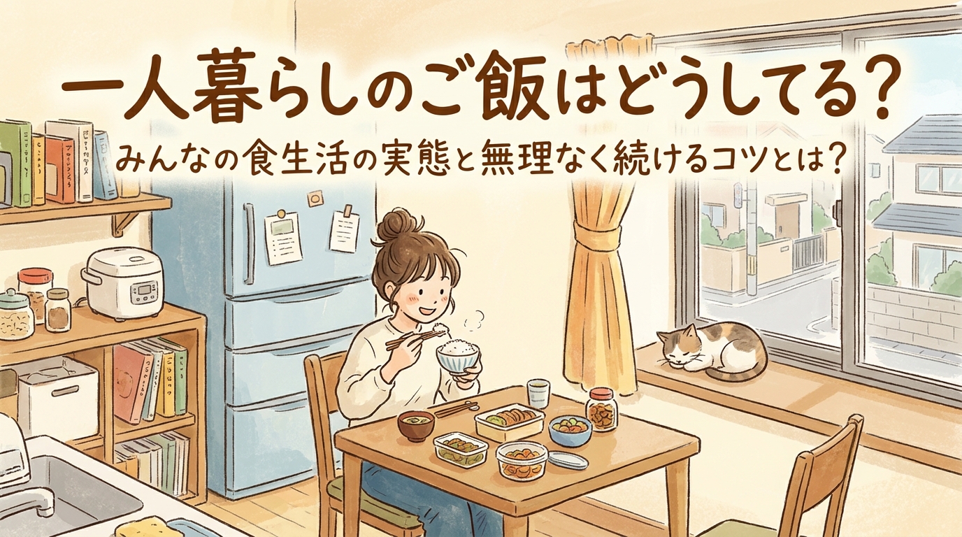 一人暮らしのご飯はどうしてる？みんなの食生活の実態と無理なく続けるコツとは？