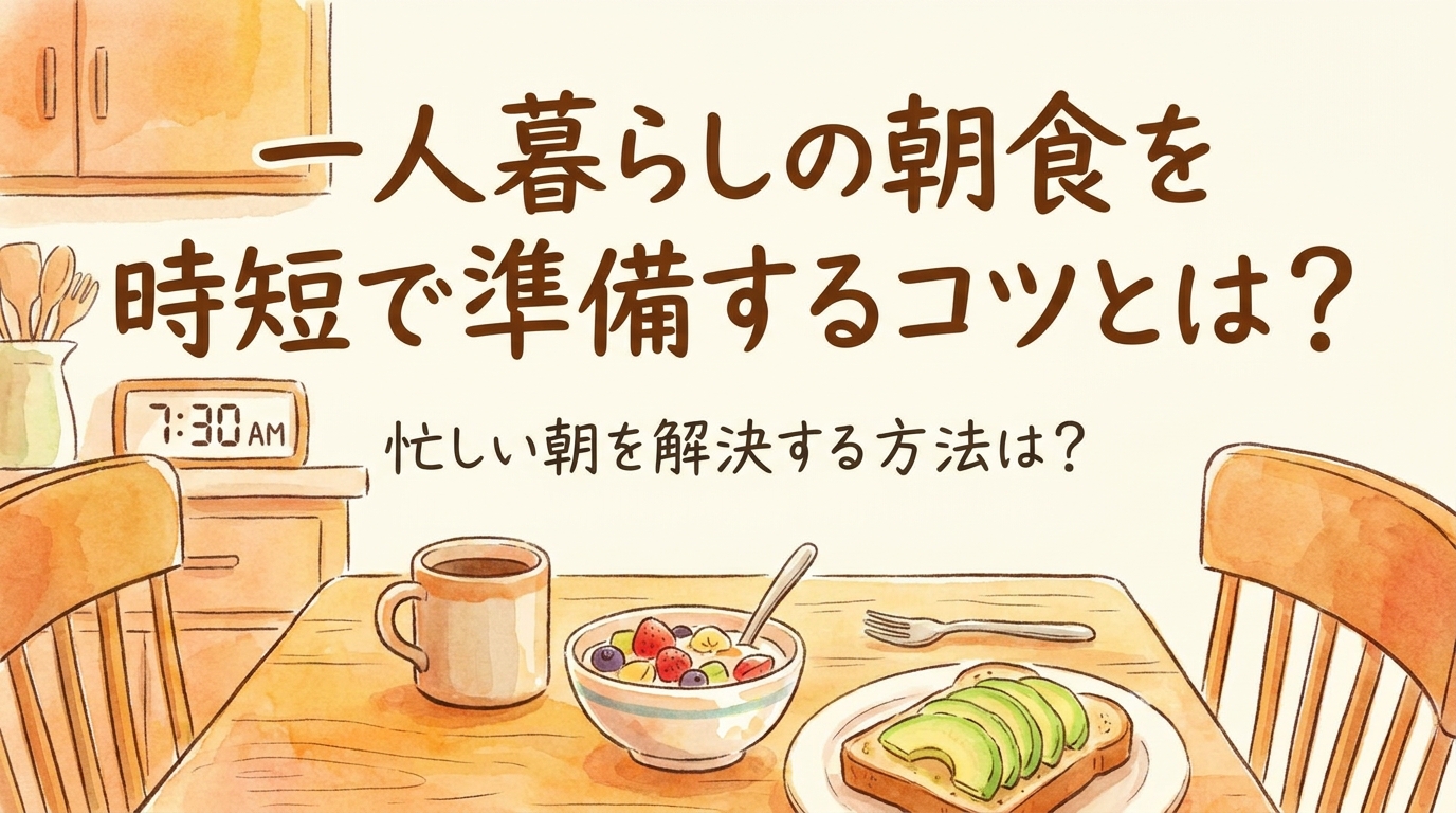 一人暮らしの朝食を時短で準備するコツとは？忙しい朝を解決する方法