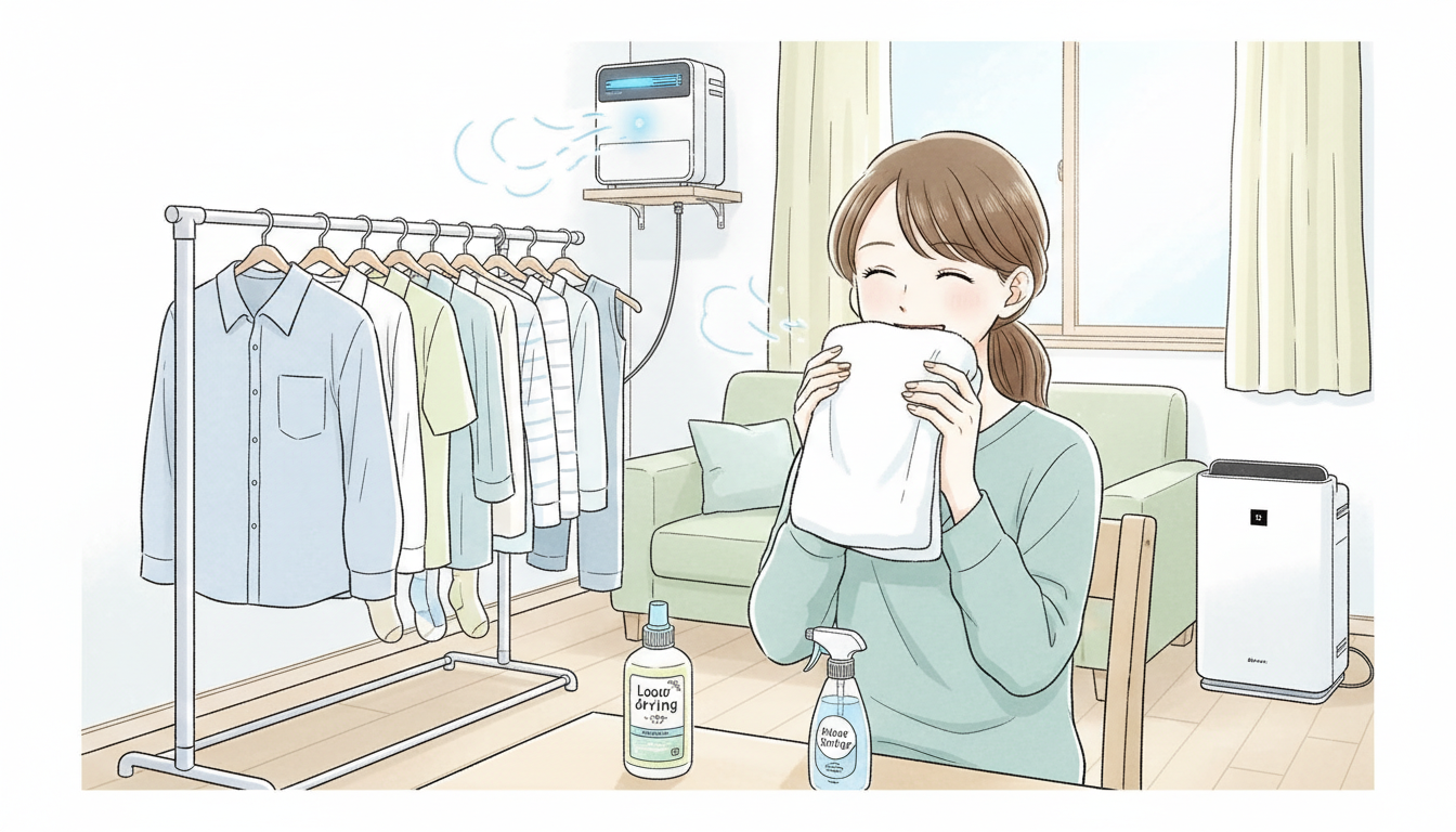 一人暮らしの部屋干し臭い対策、この二つの柱で解決を目指しましょう！